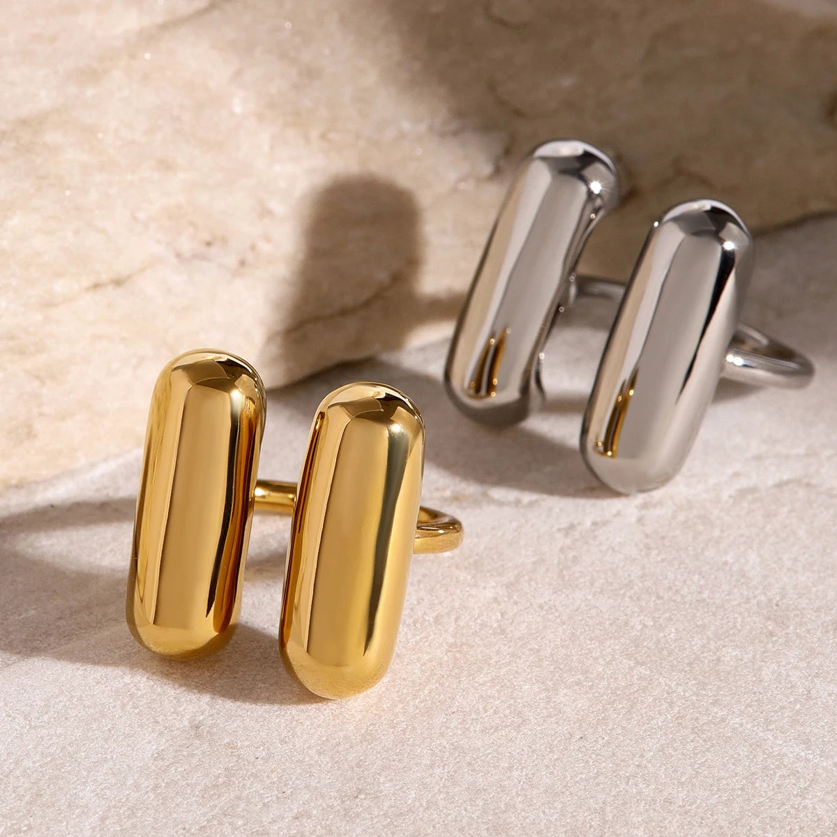 Mixed Statement Ring Stack — Stainless Steel · PS264