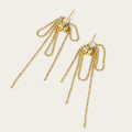 Stud Drop Tassel Earrings Metal Texture — 316L Stainless Steel · PS433