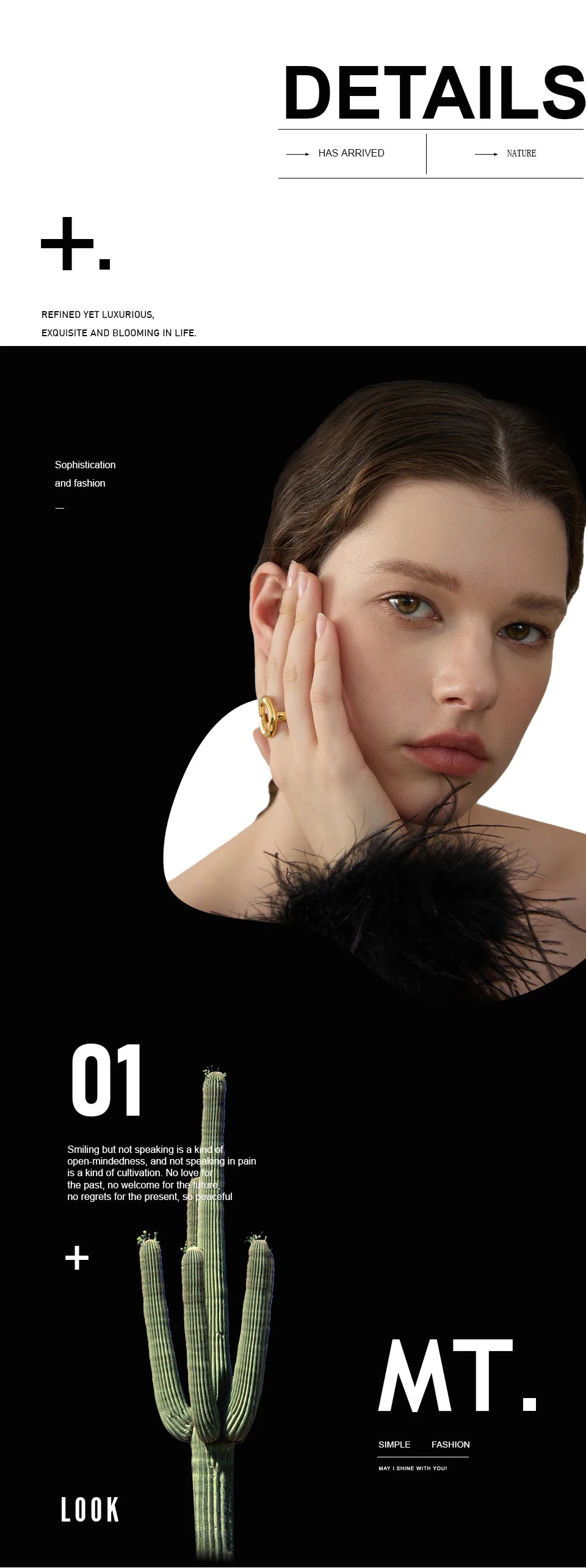 Minimalist geometric ring in 18K gold-plated stainless steel.