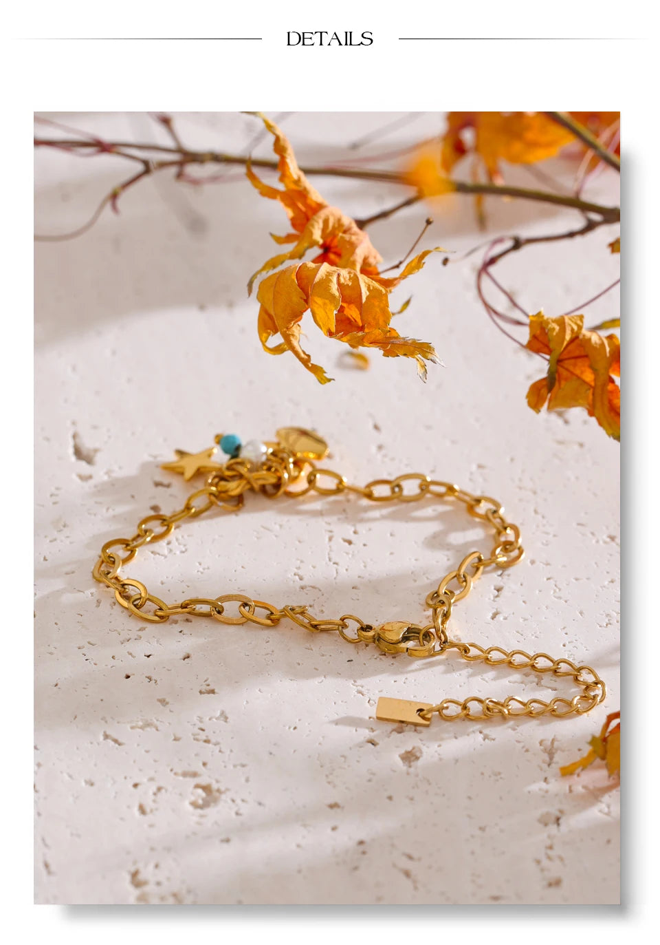 Freshwater Pearl Geometric Chain Bracelet — Gold-Plated Stainless Steel with Freshwater Pearl · PS1874