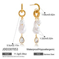 Baroque Pearl Drop Earrings — Stainless Steel · PS085