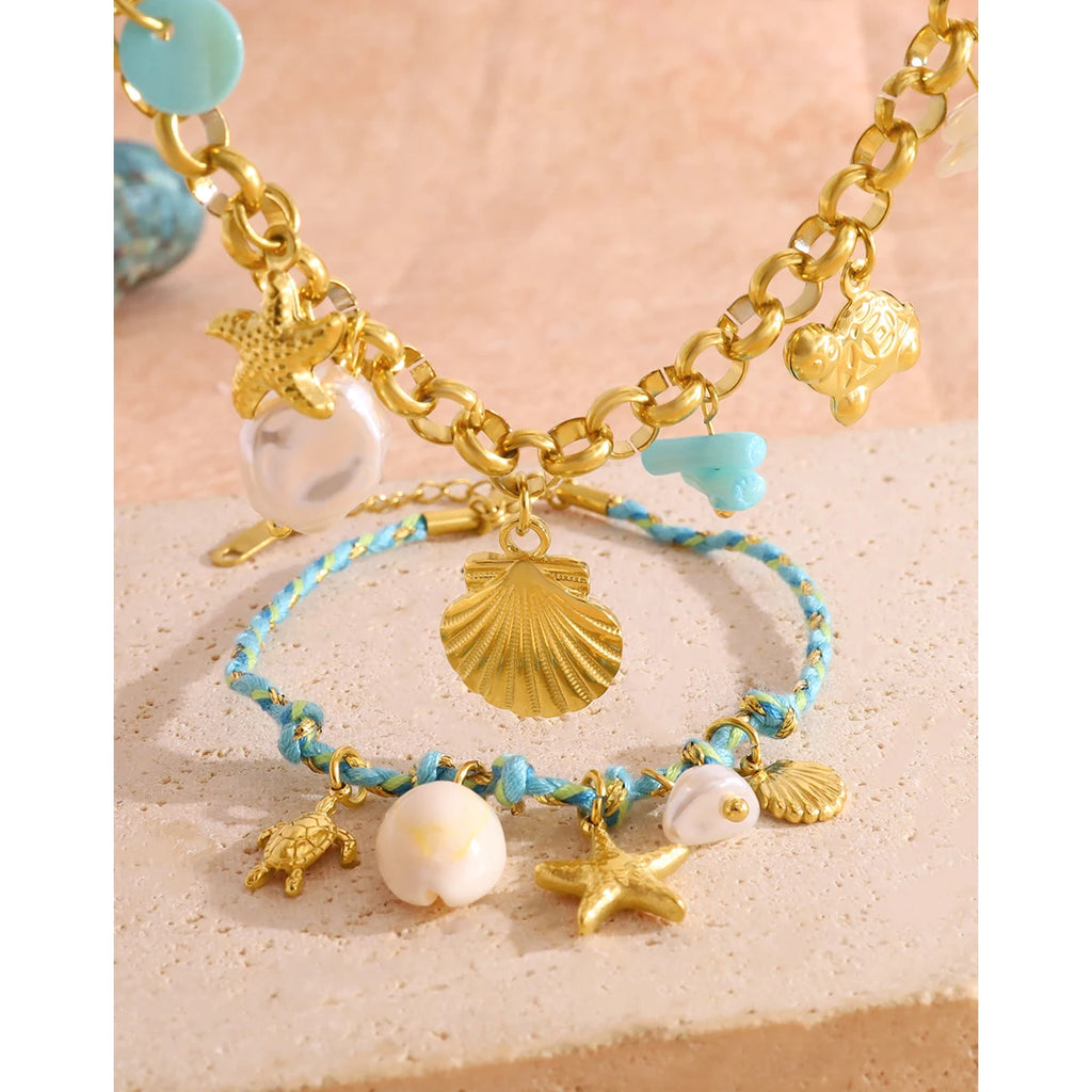 Boho Ocean Pendant Necklace Charms Vintage — 316L Stainless Steel · PS450