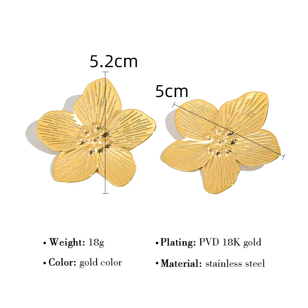 Stud Earrings Flower Vintage — 316L Stainless Steel · PS477