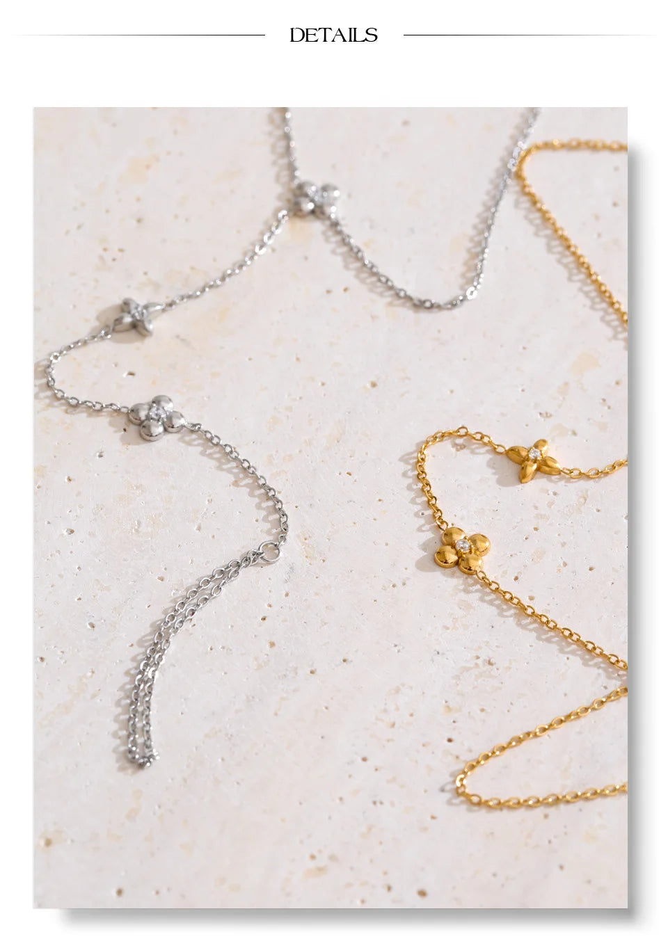 Cubic Zirconia Pearl Flower Bracelet — Gold-Plated Stainless Steel with Pearl and Cubic Zirconia · PS2173