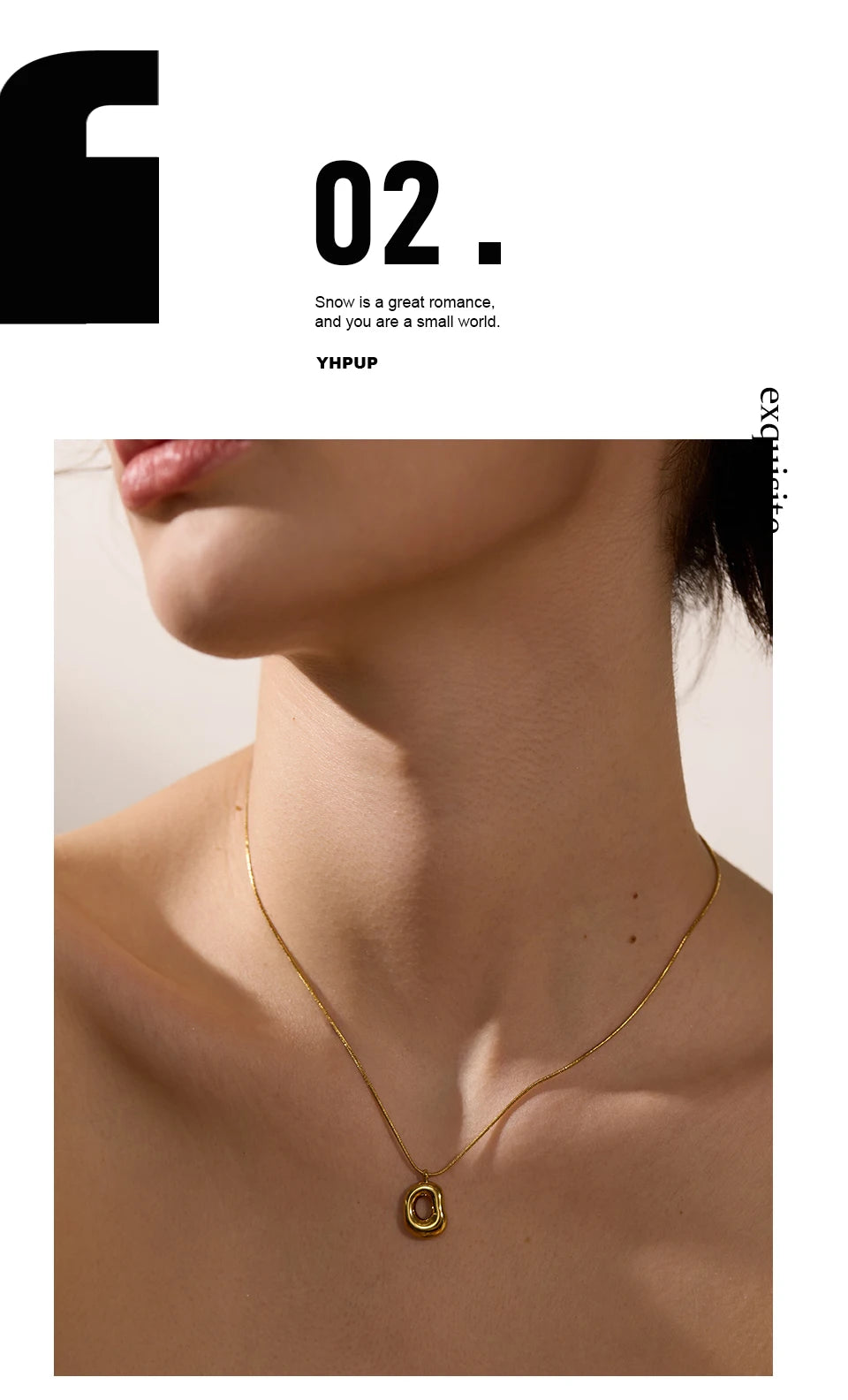 Geometric necklace in gold-plated 316L stainless steel.