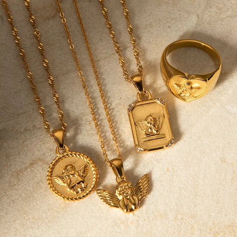 Angel Charm Necklace — 316L Stainless Steel · PS132