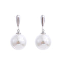 Pearl geometric earrings in gold-plated stainless steel with pearl.