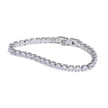 Cubic zirconia geometric chain necklace in gold-plated stainless steel with cubic zirconia.