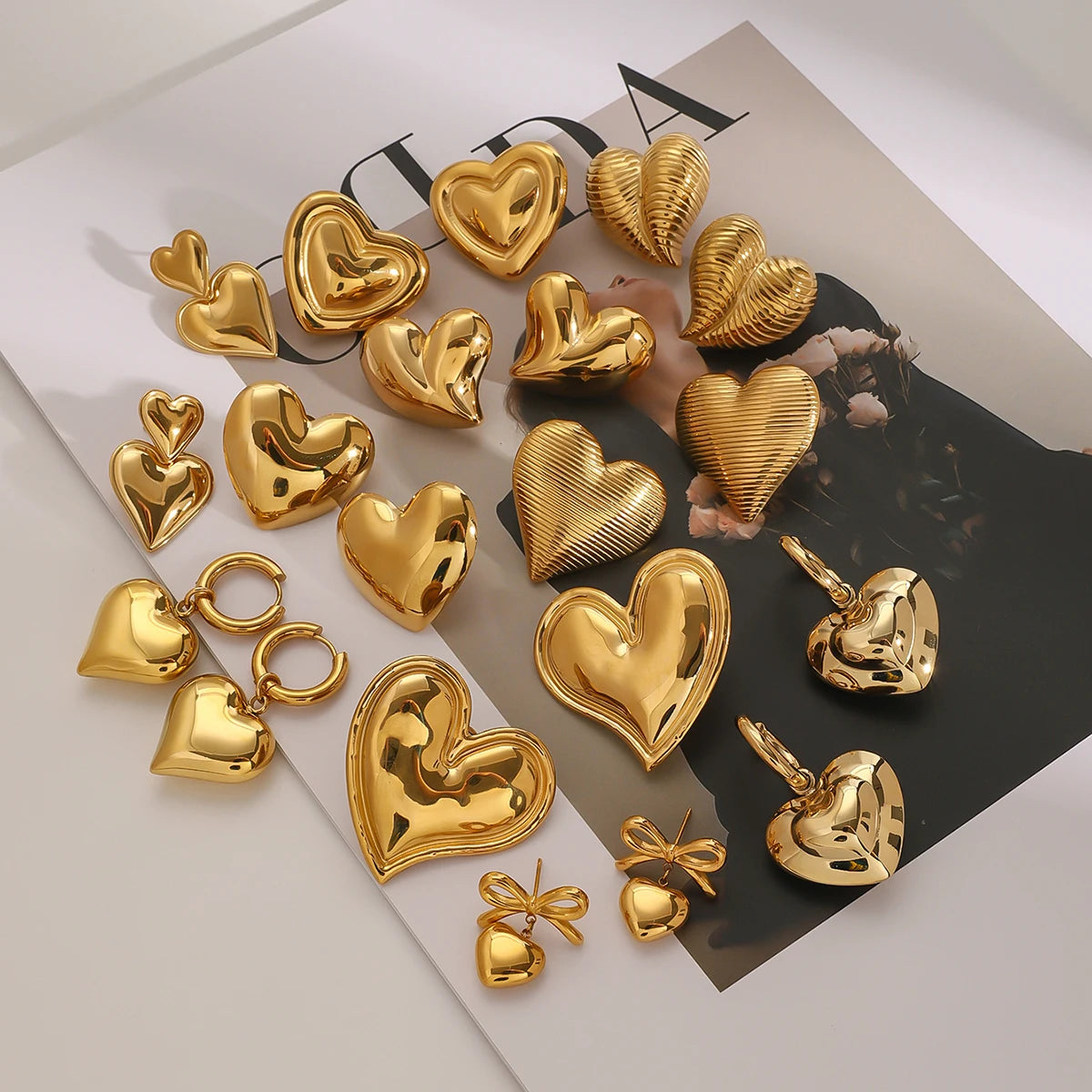 Mini Heart Stud Earrings — Stainless Steel · PS063