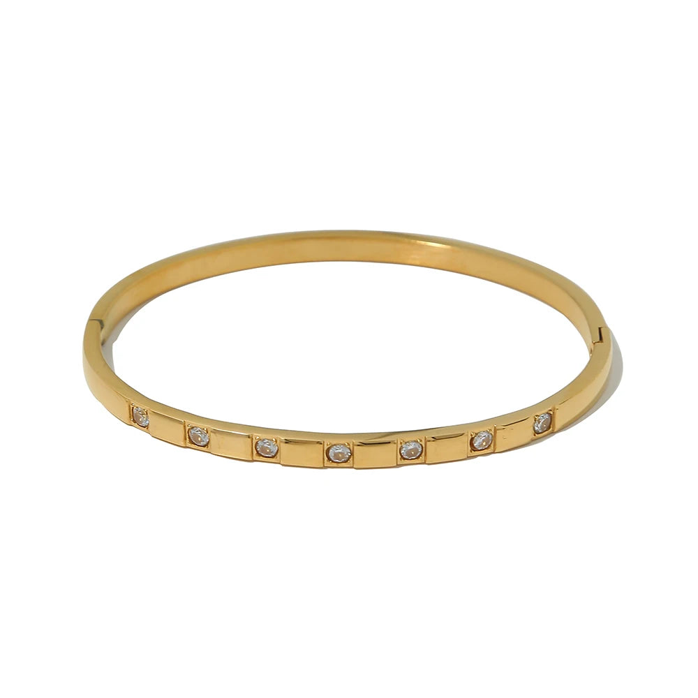 Zircon Crystal Bracelet — 316L Stainless Steel · PS462