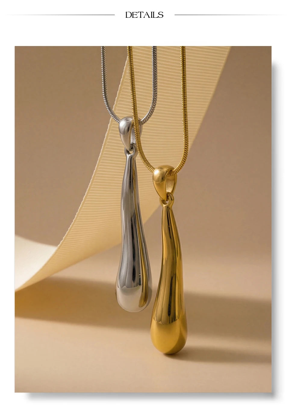 Geometric necklace in gold-plated stainless steel.