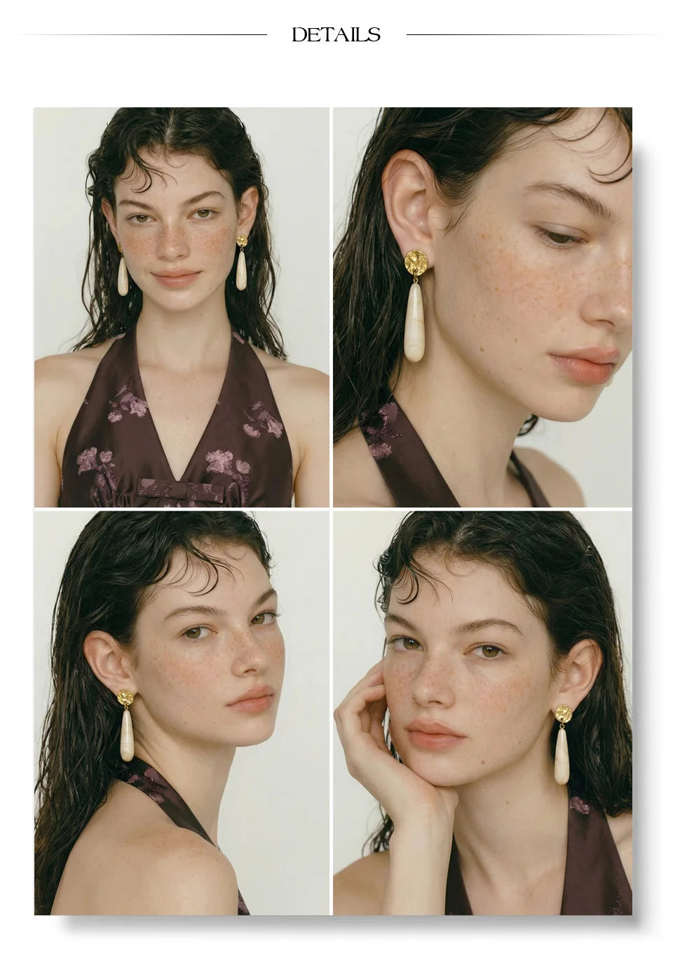 Resin Earrings — Gold-Plated Stainless Steel with Resin · PS2310