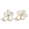 Flower earrings in gold-plated stainless steel.