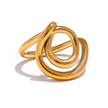 Geometric ring in 18K gold-plated 316L stainless steel.