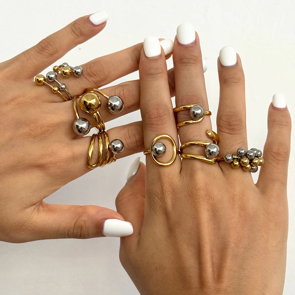 Mixed Statement Ring Stack — Stainless Steel · PS246