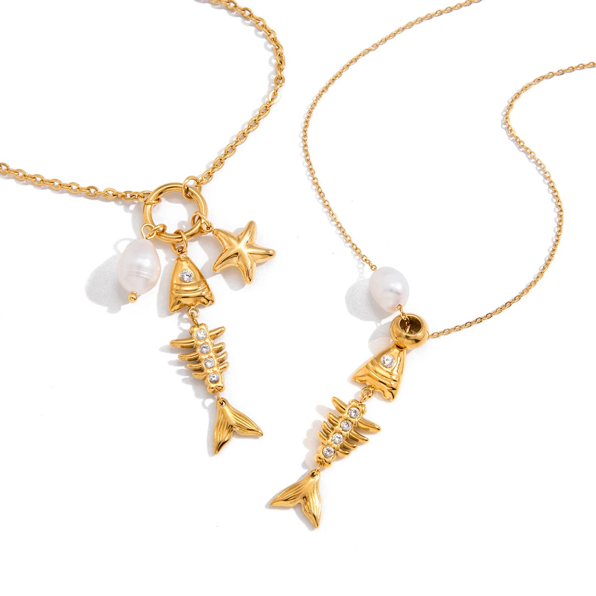 Mini Shell Charm Necklace — Stainless Steel · PS167