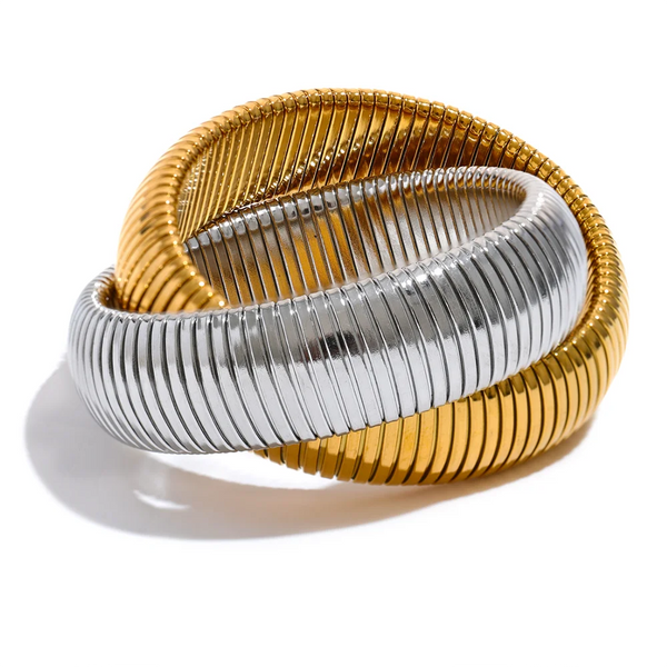Geometric Bracelet — Gold-Plated Stainless Steel · PS1829