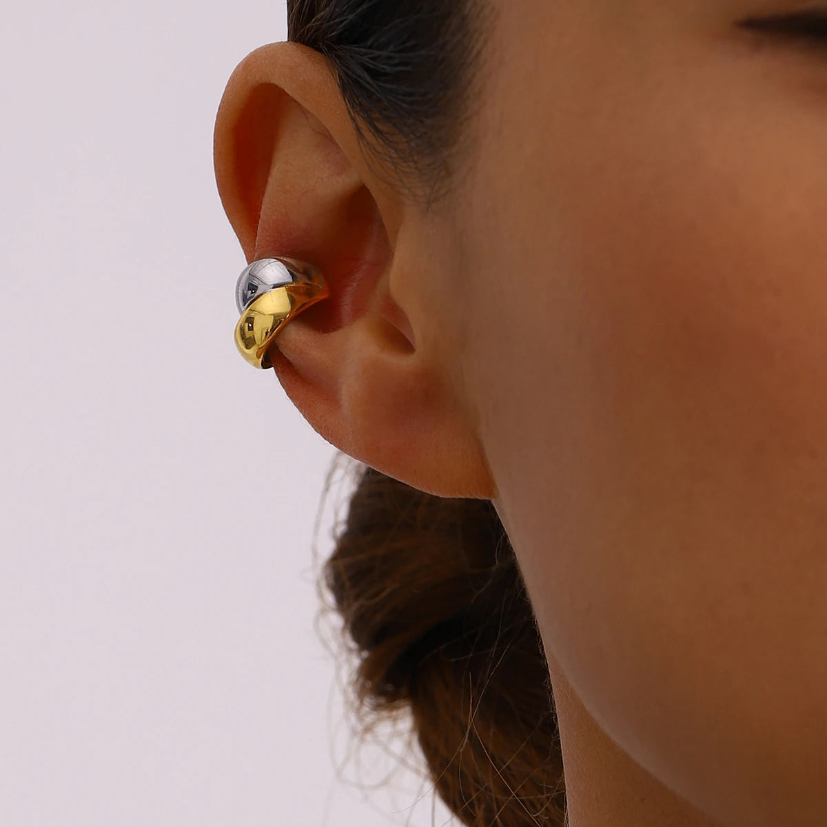 Gold CZ Ear Cuff — Stainless Steel · PS095