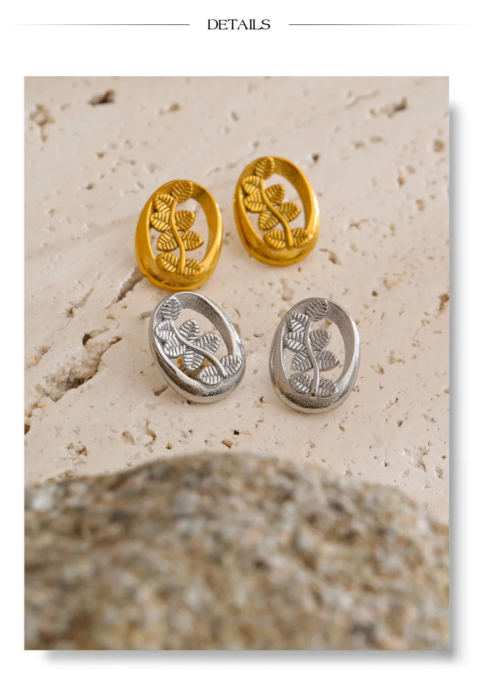 Geometric earrings in gold-plated stainless steel.