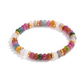 Natural Stone Beaded Geometric Bracelet — Gold-Plated Stainless Steel with Natural Stone · PS1579