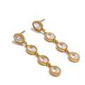 Cubic Zirconia Geometric Chain Earrings — Stainless Steel with Cubic Zirconia · PS1591