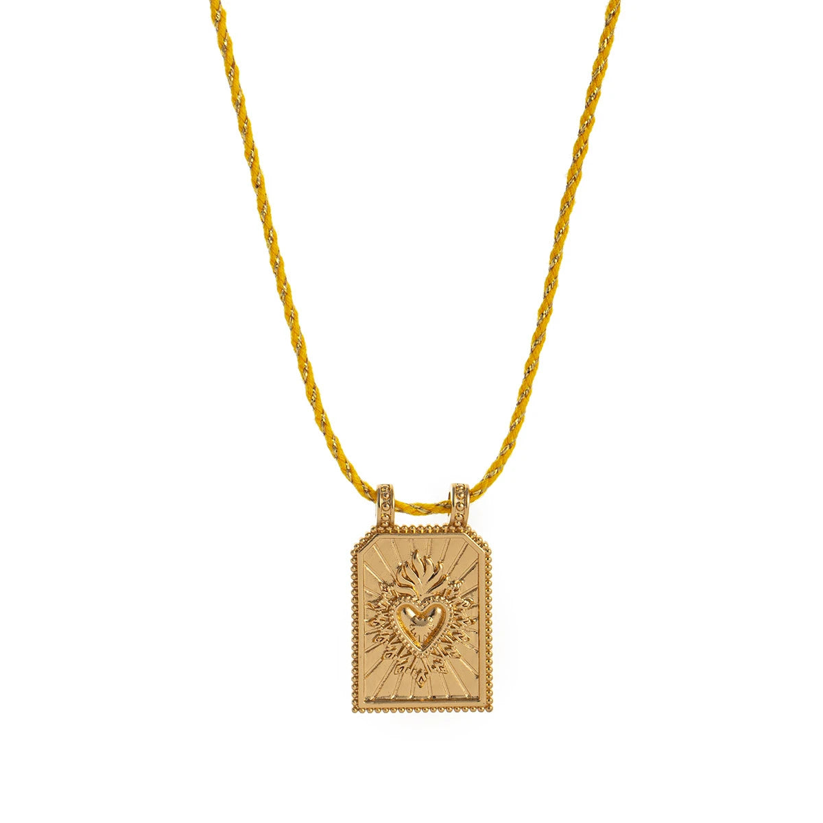 Minimally colored heart tarot card pendant necklace, women's collarbone chain, gold-plated and color preserving