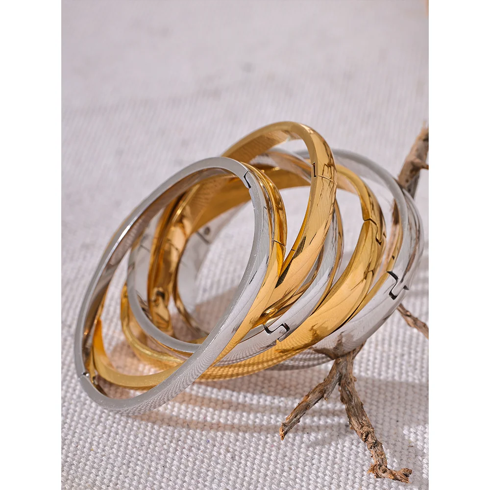 Geometric Bracelet — Gold-Plated 316L Stainless Steel · PS2202