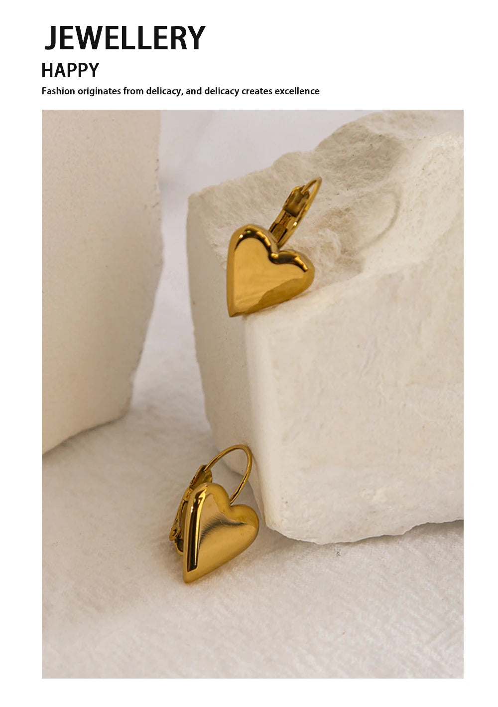 Hoop Earrings Heart — 316L Stainless Steel · PS468