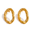 Geometric earrings in gold-plated stainless steel.