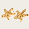 Drop Earrings Irregular Star Metal Starfish — 316L Stainless Steel · PS420