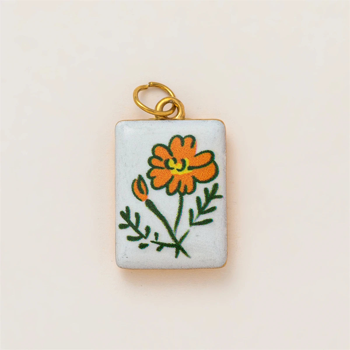 【DIY Pendant】Stainless Steel Floral Charm Pendant - PS011