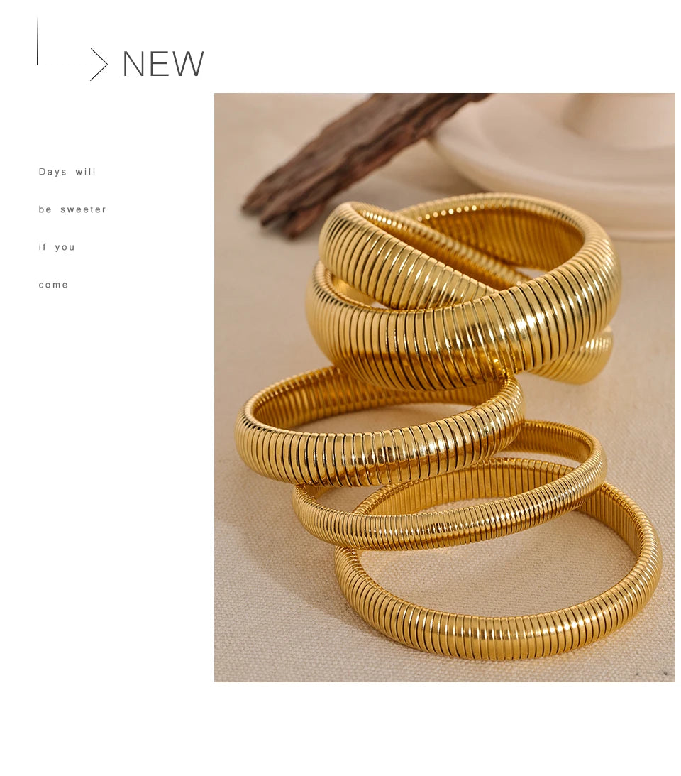 Geometric Bracelet — Gold-Plated Stainless Steel · PS1968