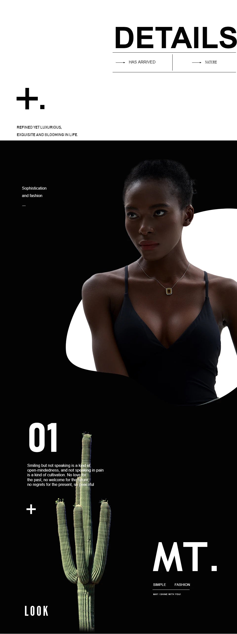 Geometric layered necklace in gold-plated 316L stainless steel.