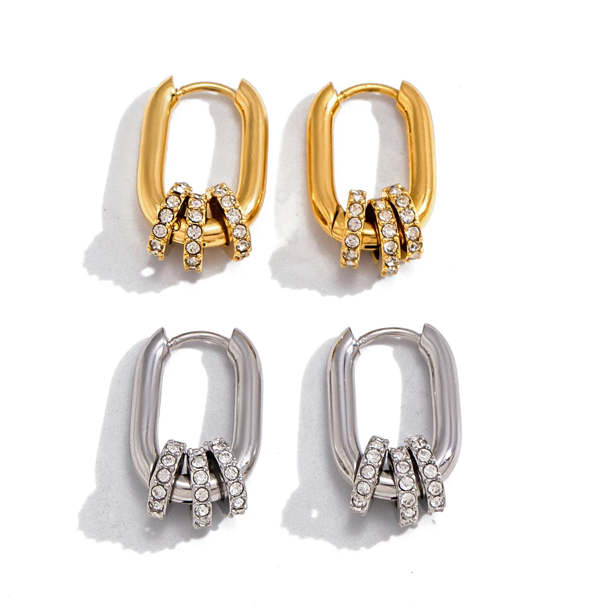 U-Shaped CZ Ear Cuff — Stainless Steel · PS372
