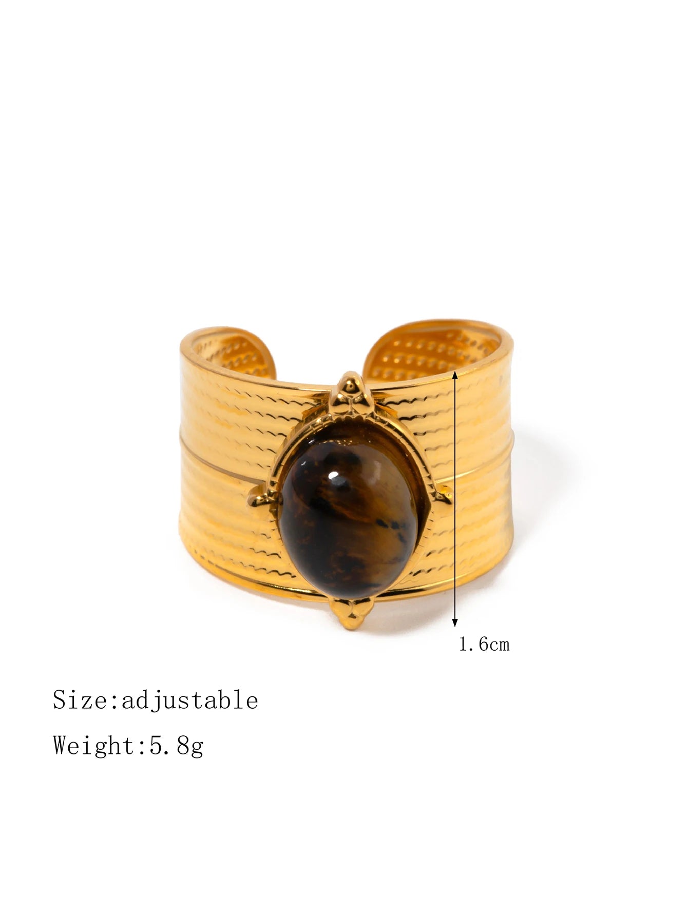 Vintage Stone Ring Stack — Stainless Steel