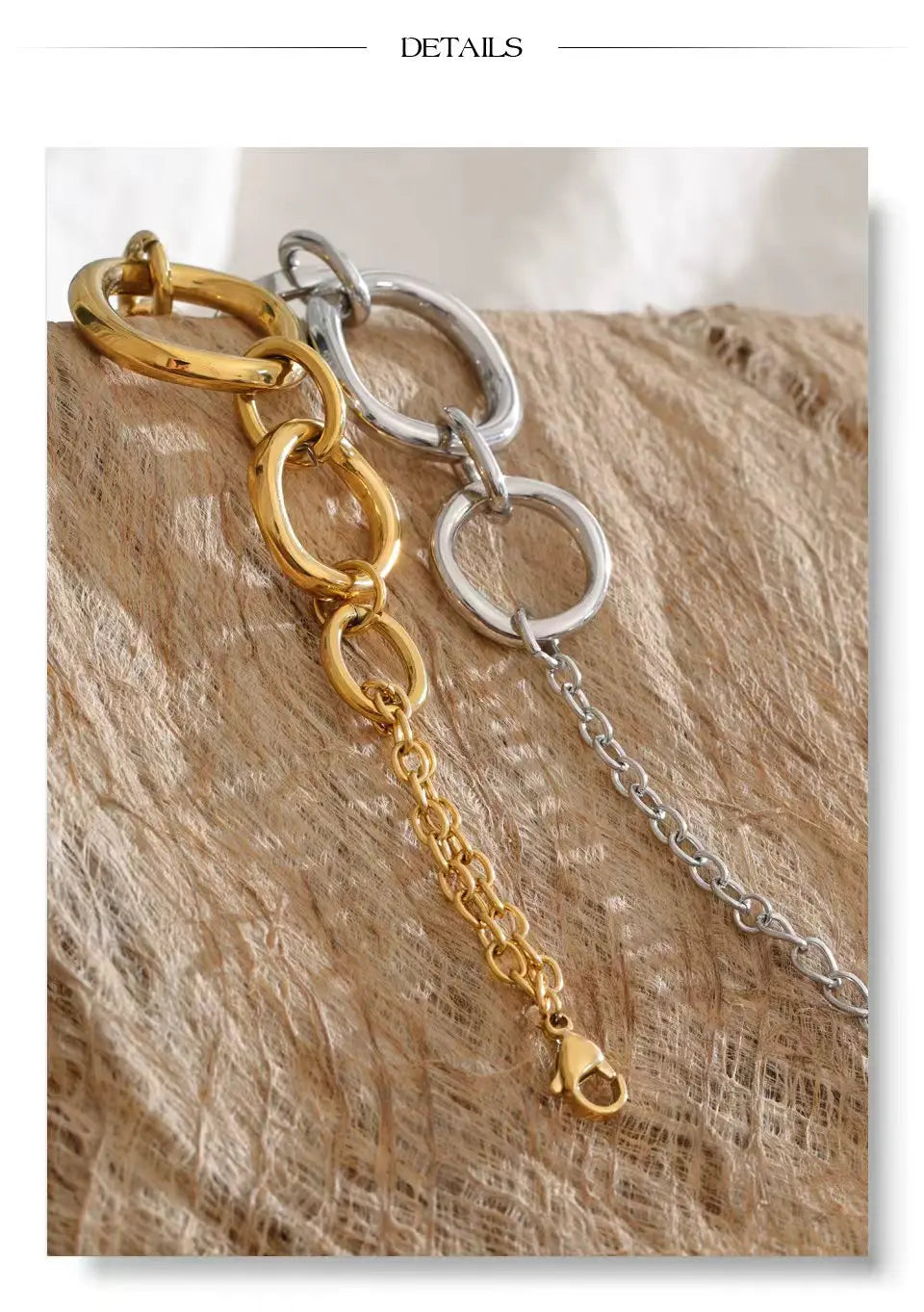 Geometric Chain Bracelet — Gold-Plated Stainless Steel · PS1183