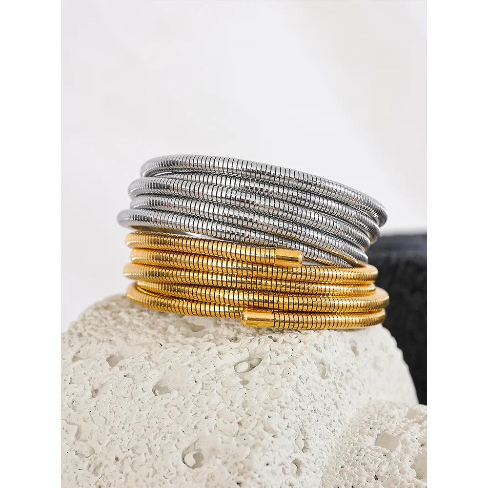 Geometric Bracelet — Gold-Plated Stainless Steel · PS2135
