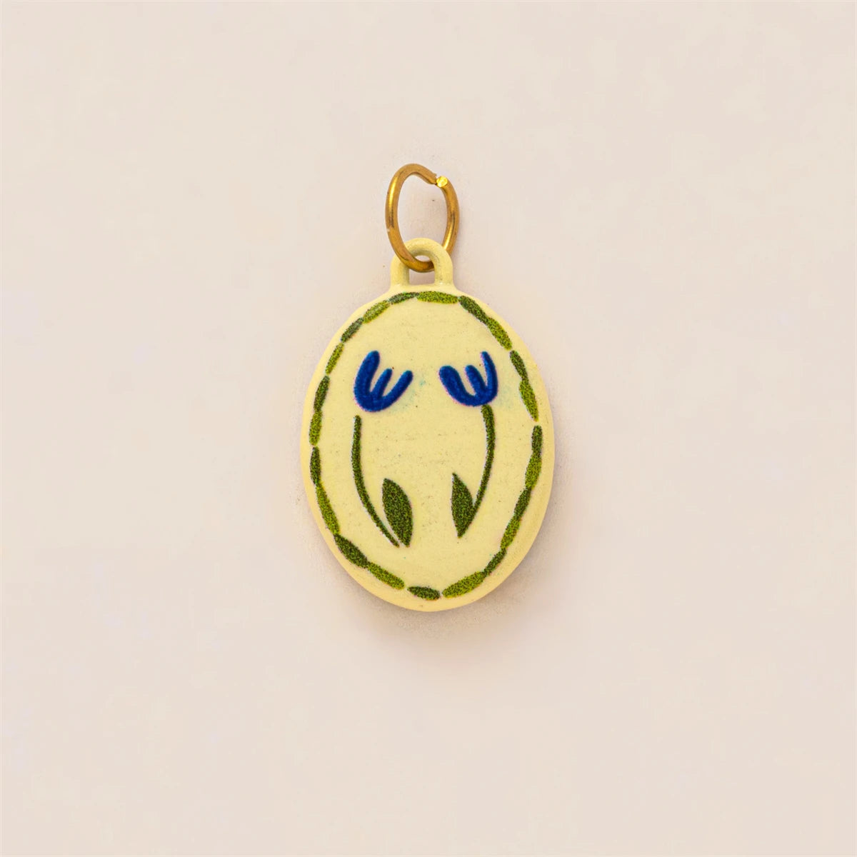 【DIY Pendant】Gold Plated Stainless Steel Oval Charm Pendant - PS012