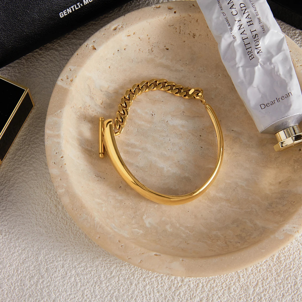 Toggle Chain Cuff Bracelet — Stainless Steel · PS046