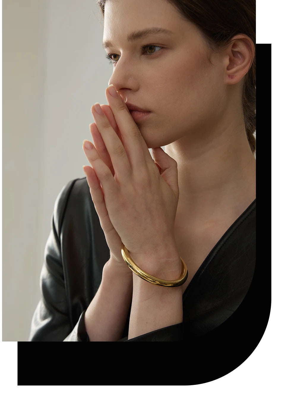 Hammered Geometric Bracelet — Gold-Plated Stainless Steel · PS2018