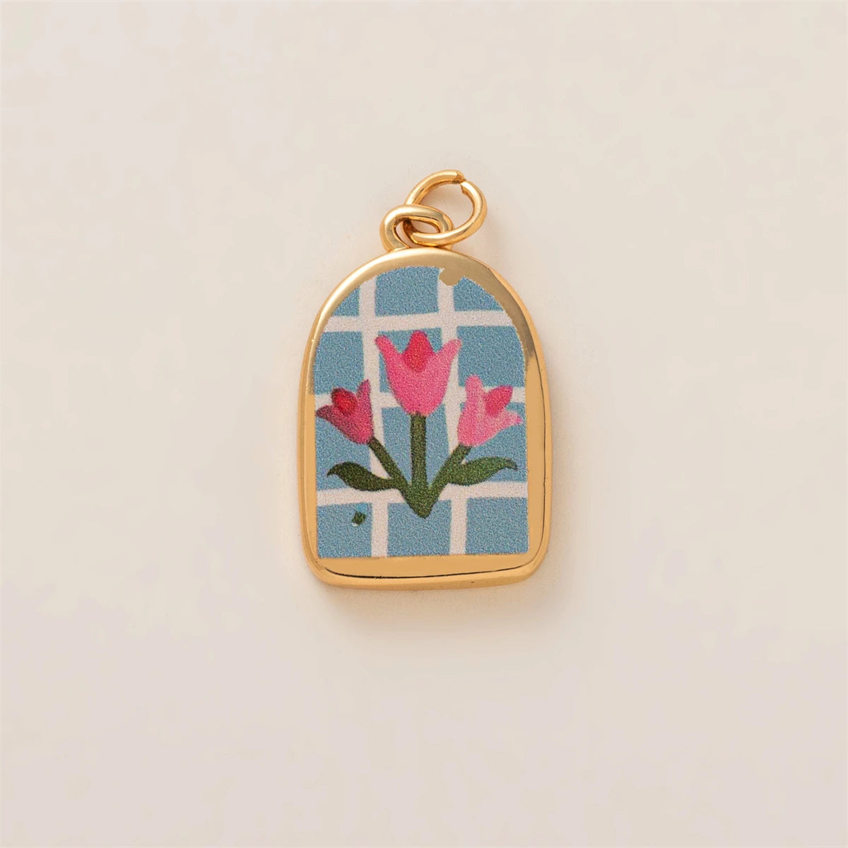 【DIY Pendant】Copper Floral Charm Pendant - PC006