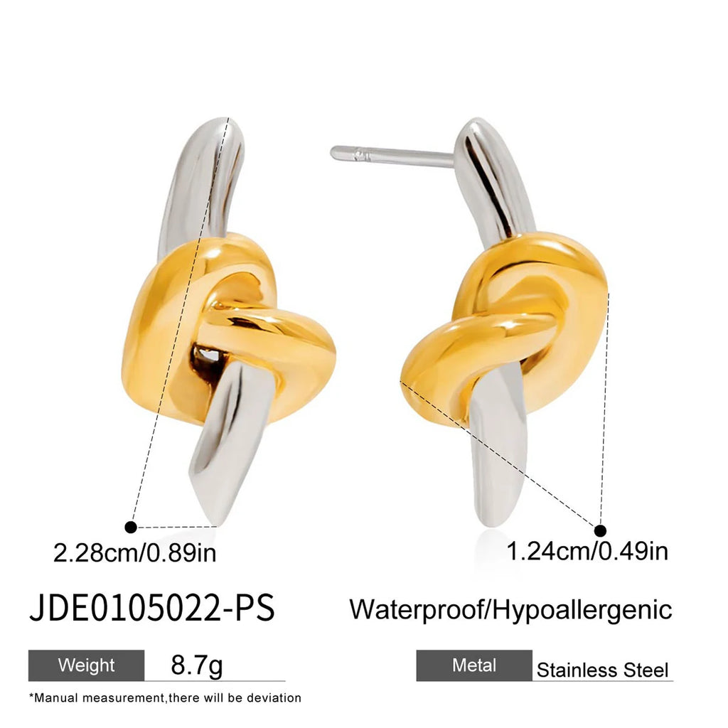 Knot Spike Drop Earrings — Stainless Steel · PS121