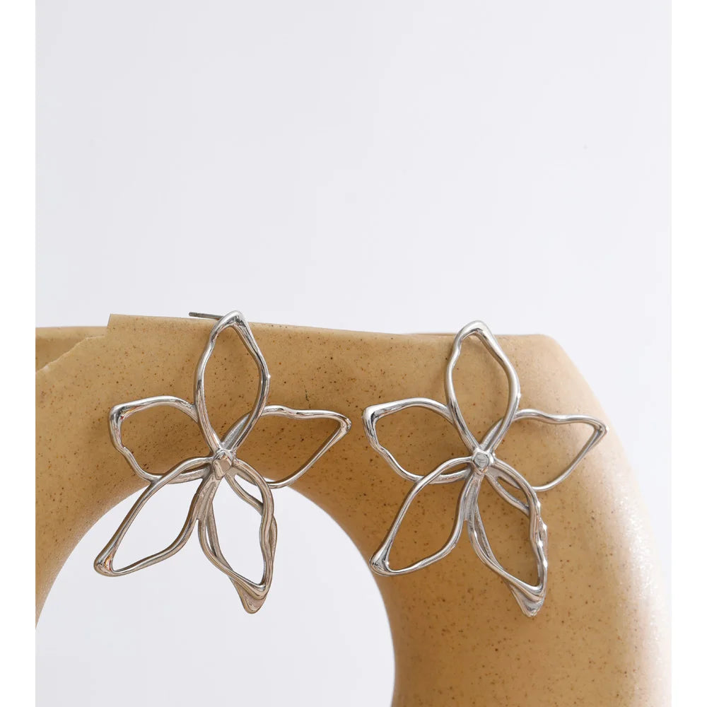 Flower Earrings — Gold-Plated Stainless Steel · PS1533
