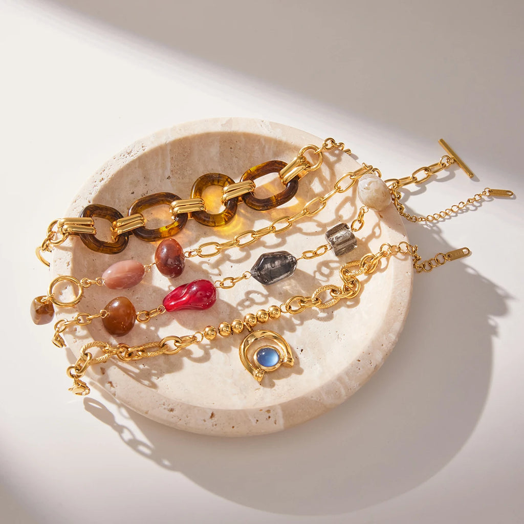 Resin Irregular Bracelet — Stainless Steel · PS340