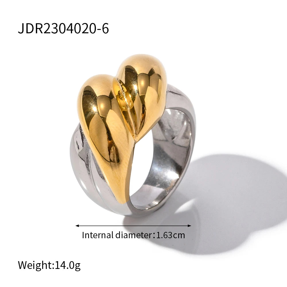 Pearl Shell Ring Stack — Stainless Steel
