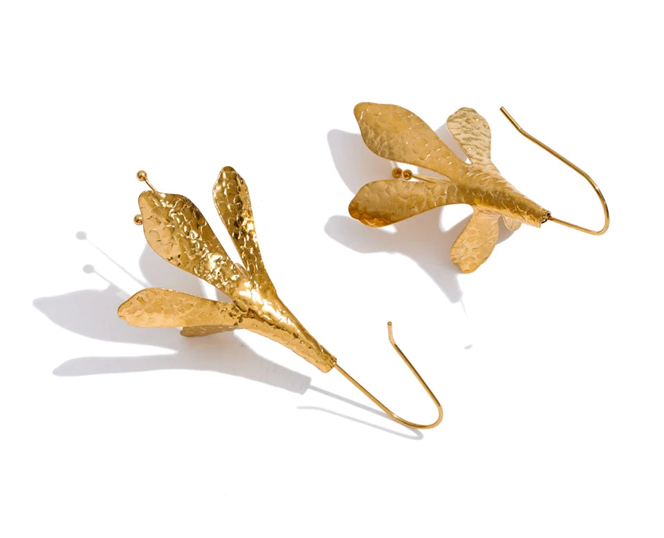 Flower Earrings — Gold-Plated Stainless Steel · PS1373