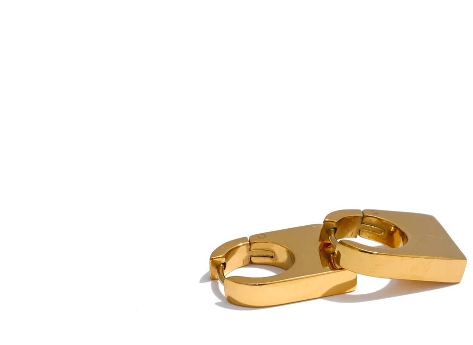 Geometric earrings in gold-plated stainless steel.