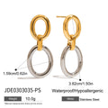 Two-Tone Knot Hoop Earrings — Stainless Steel · PS102