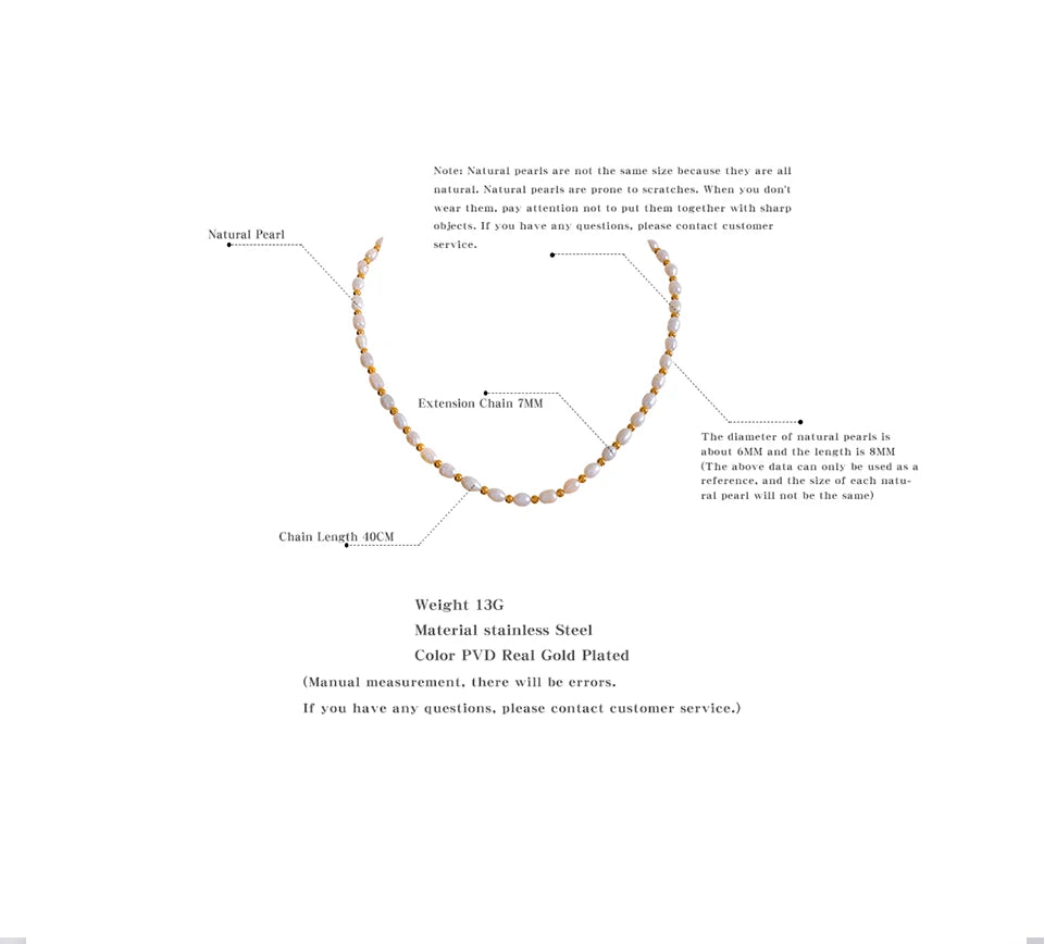 Freshwater pearl geometric necklace in gold-plated stainless steel with freshwater pearl.