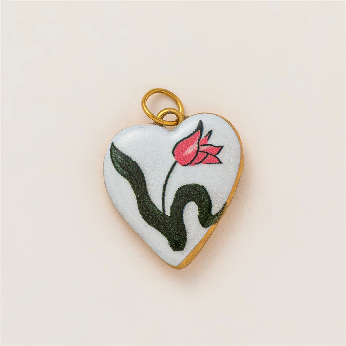 【DIY Pendant】Stainless Steel Floral Charm Pendant - PS011